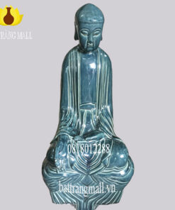 Tượng Phật tọa thiền Gốm Sứ Bát Tràng men coban